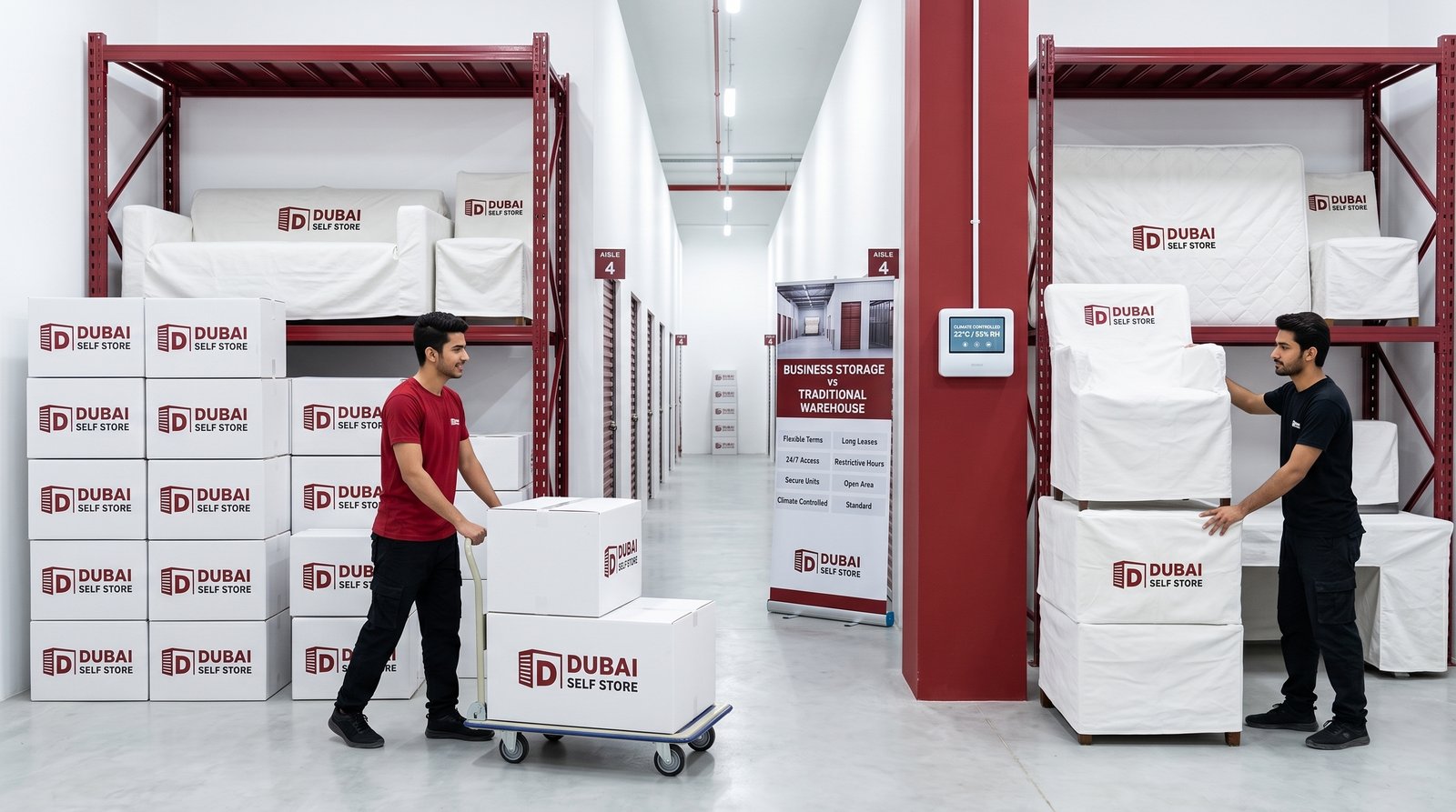 Business storage compared with a traditional warehouse
