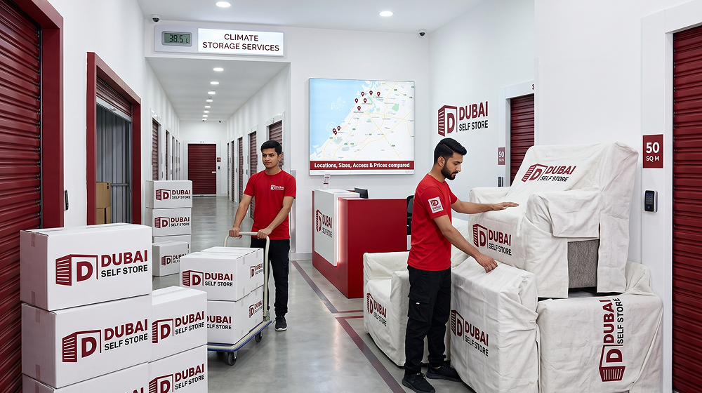 Men storing furniture in facility