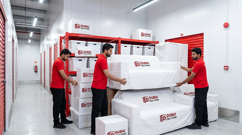 Indoor view of a Dubai self storage facility