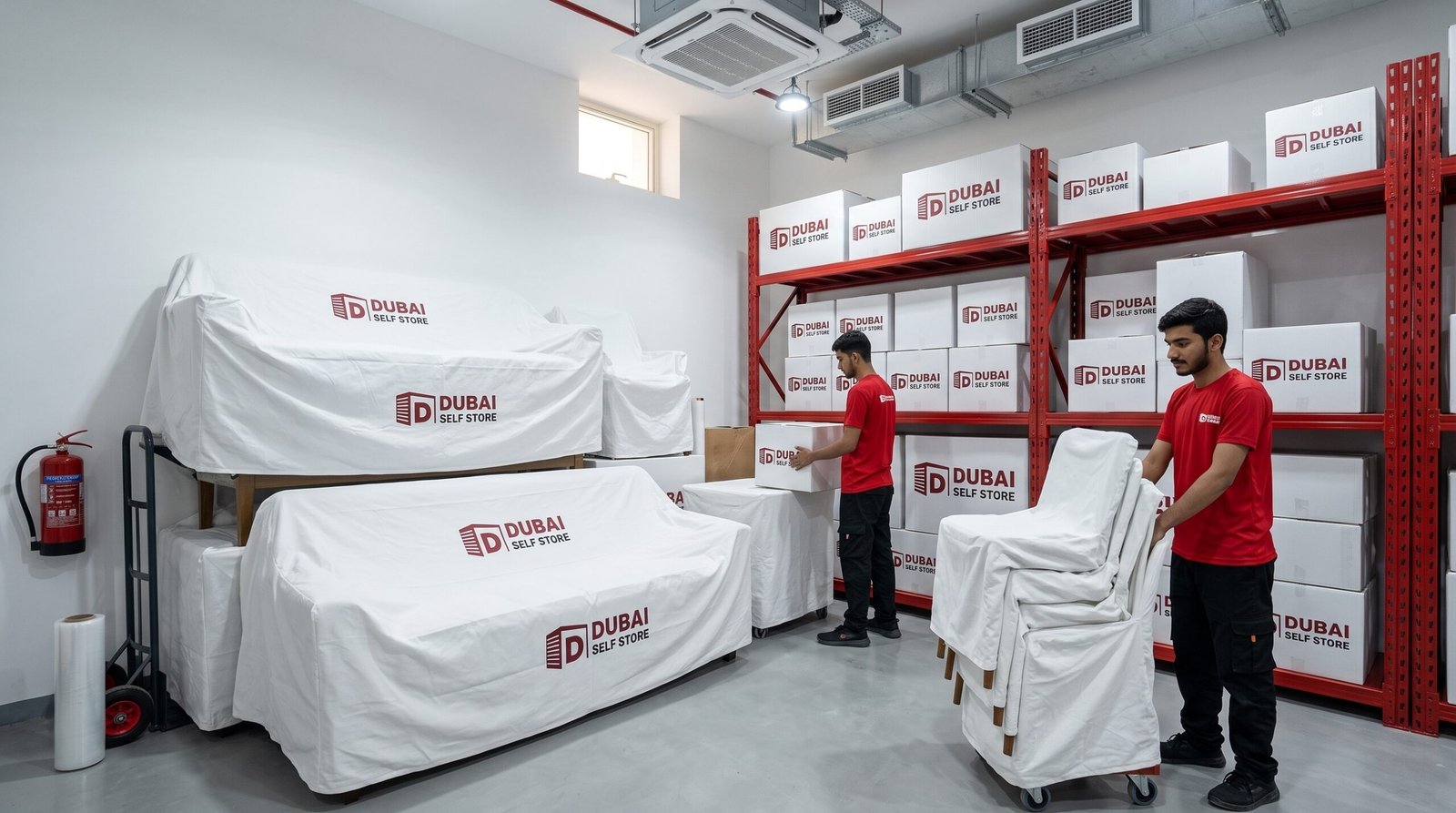 Household belongings in storage during a home renovation